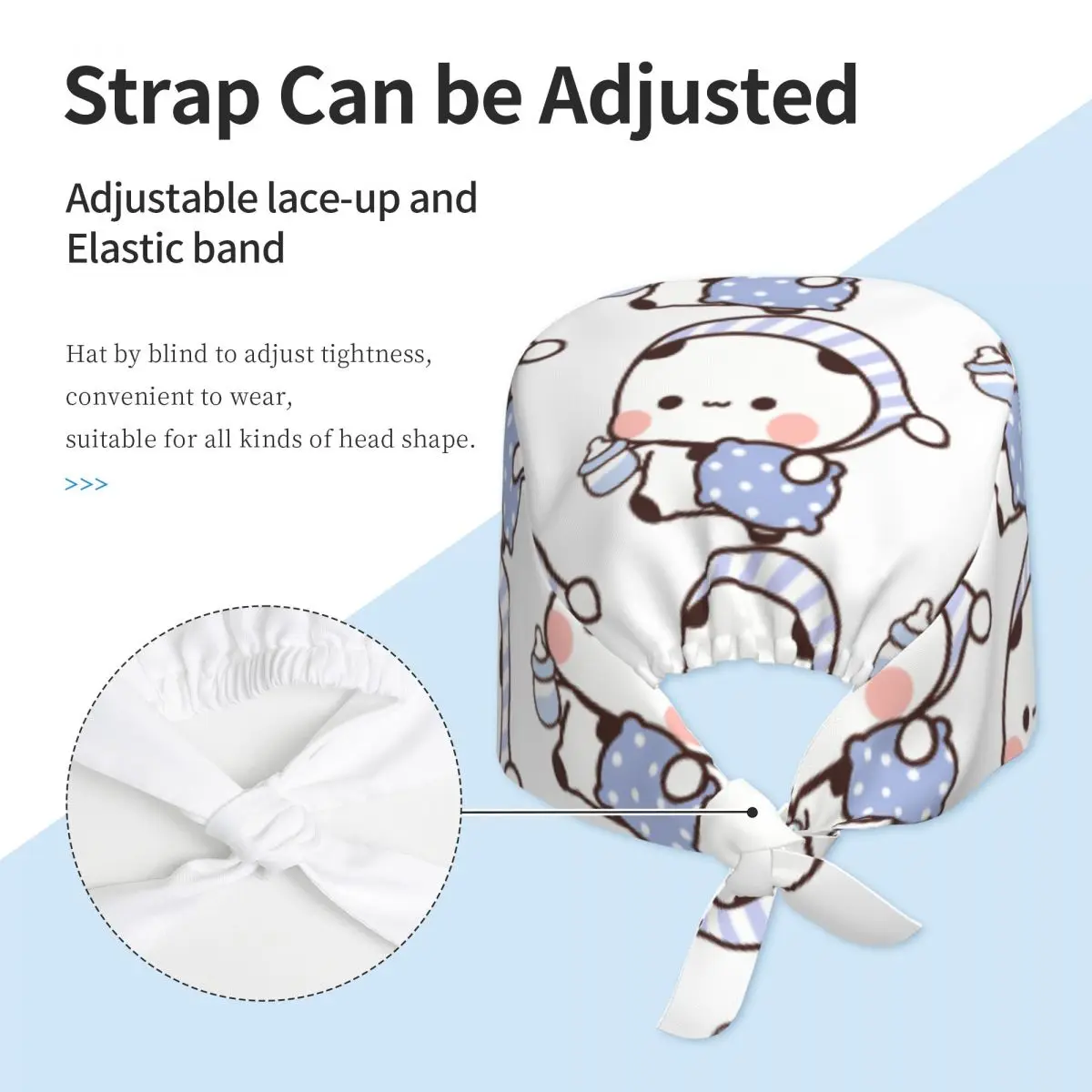 Medical Hat Dudu Bubu Scrub Caps For Unisex Women Adjustable Going To Sleep Nurse Hats Kawaii Long Hair Working Caps