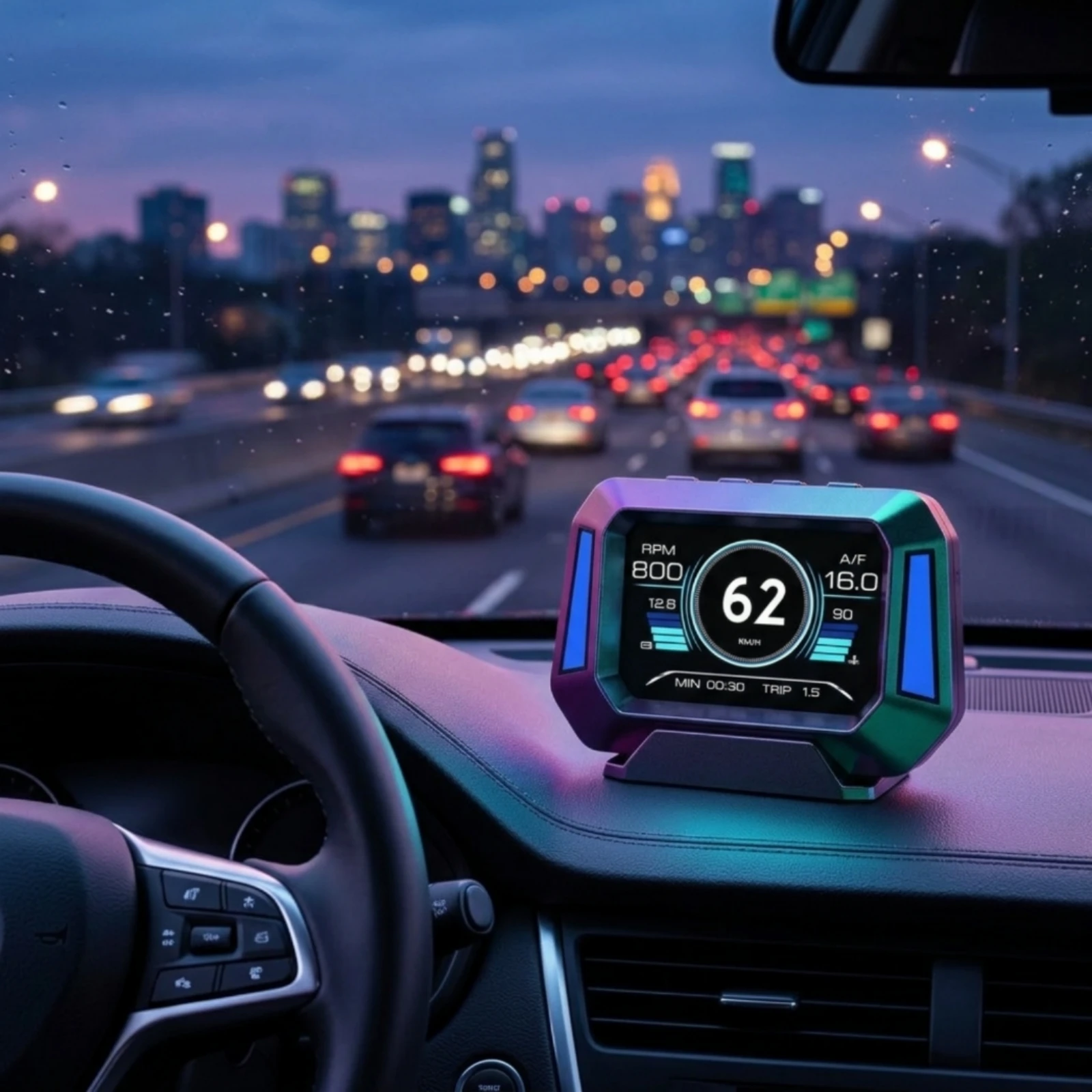 Car HUD Multilingual OBD2 Scanner with Display Onboard Diagnostics Display Compact Driving Computer Clear for Drivers, Cars