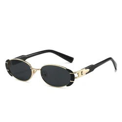 Retro Vintage Oval Sunglasses Women Men Brand Designer Steampunk Sun Glasses Female Outdoor Metal Frame Eyewear Driving UV400