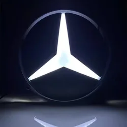 3D Car Front Grill Logo Light LED Badge Emblem Luminous Decorative Light For Mercedes Benz W205 C180L C260L W212 E200L W207