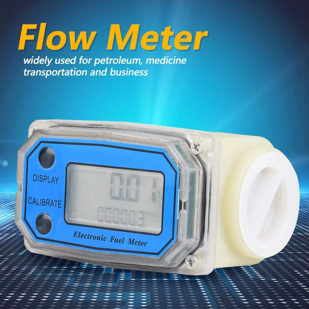 BABQ Mini Digital Turbine Flow Meter Fuel Flow Meter Turbine Flowmeter for Chemicals Water Sea Liquid Flowmeter