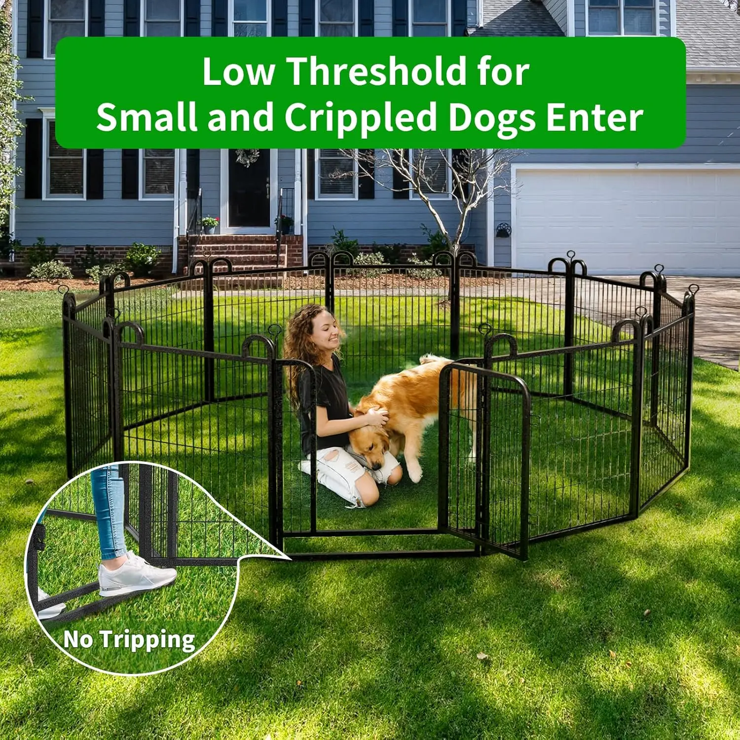 Dog Playpen Outdoor Extra Wide 12 Panels Heavy Duty Dog Fence 40