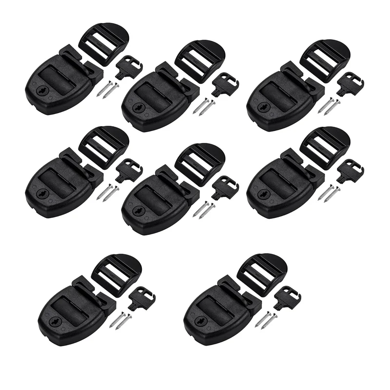 8 Sets Spa Hot Tub Cover Broken Latch Repair Kit Spa Cover Lock Slot Replacement Latches Clip Lock with Keys and Screws