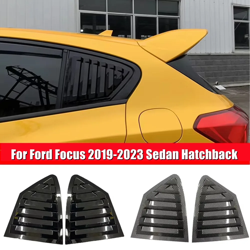Para ford focus 2019-2023 sedan hatchback abs plástico janela traseira persiana colher capa lateral ventilação guarnição acessórios adesivos do carro