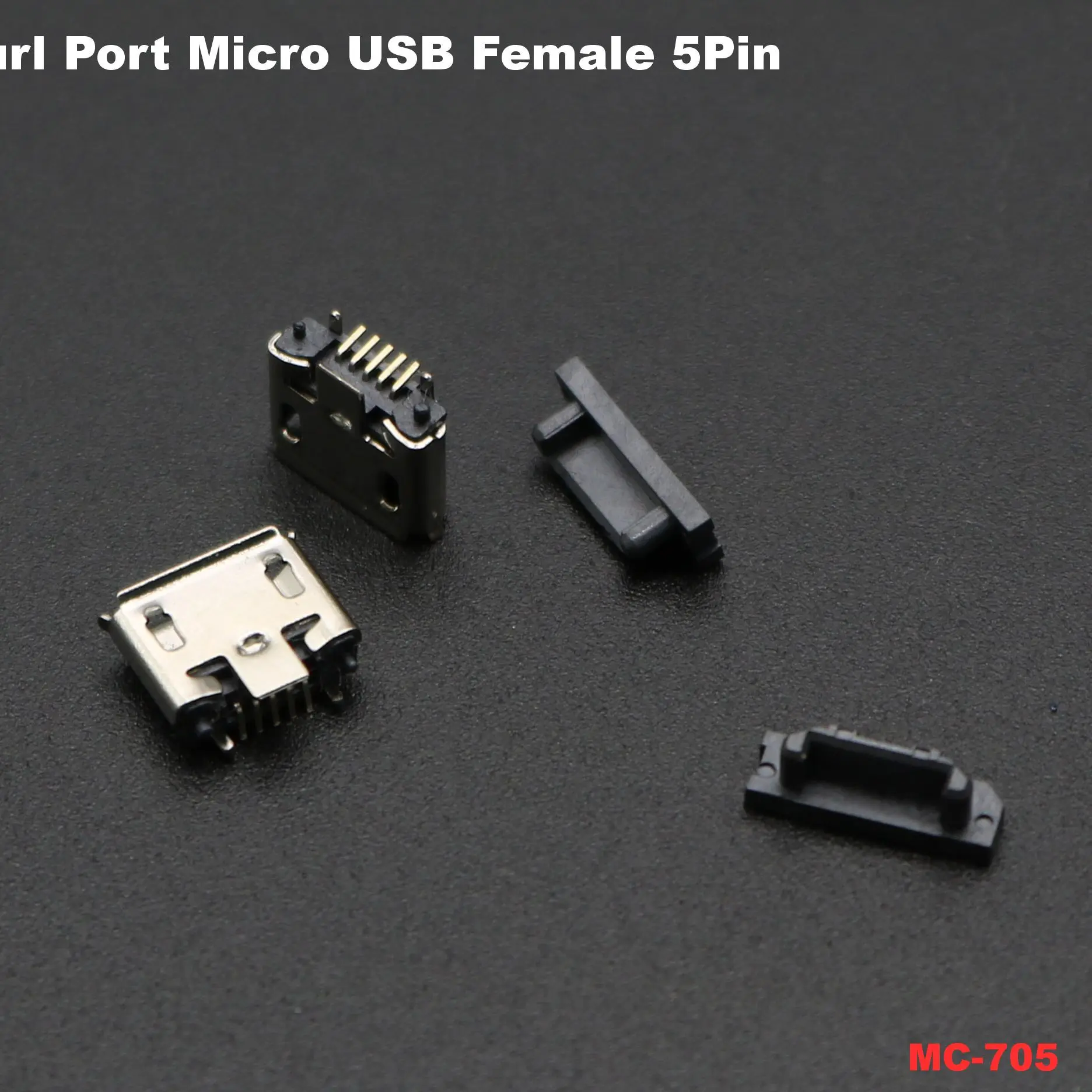 10 Stück gebogene/flache MICRO-USB-Buchse 5-polig 180 Grad Ladeanschluss für Smartphone, GPS, Bluetooth-Player, DIY-Elektrospielzeug – Detail 3