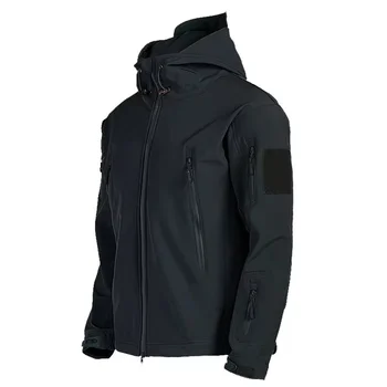 Military Shark Skin Soft Shell Jackets Men Tactical Windproof Waterproof jacket men Army Combat Jackets Mens Hooded Bomber Coats 3