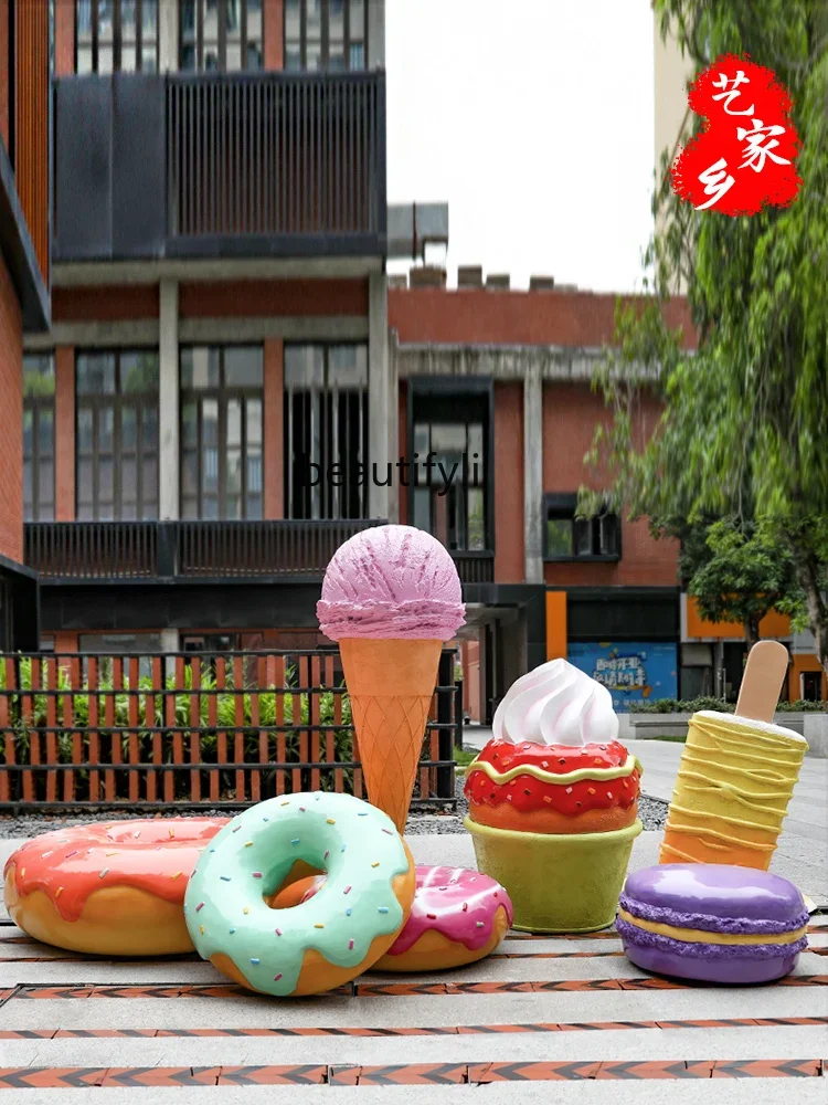 Ice Cream Model Simulation Sculpture Decoration Dessert Shop Mall Donut Floor Big Decorations home decoration accessories