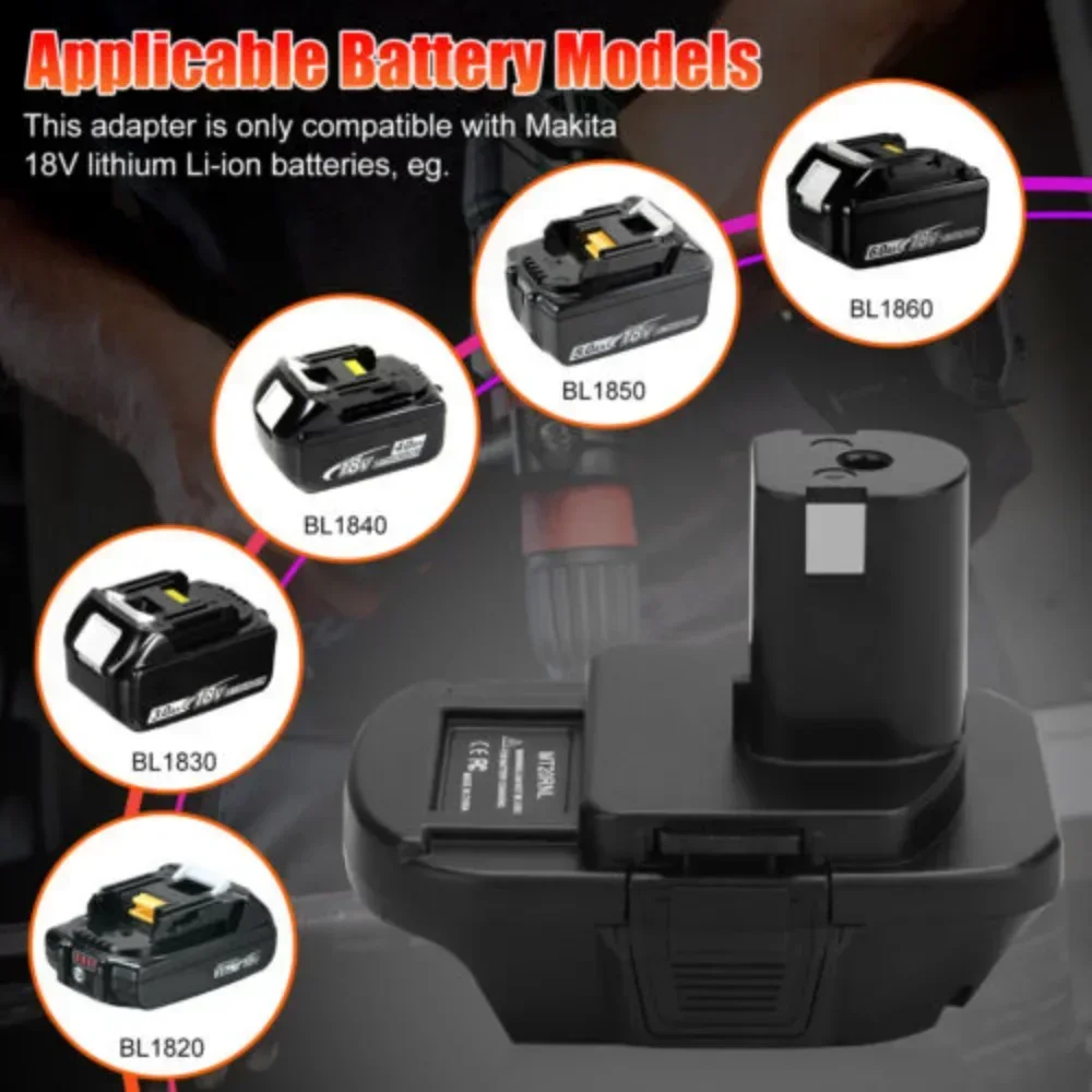Imagem -05 - Adaptador de Bateria para Makita 18v Bateria Li-ion Bl1860b Bl1860 Bl1850b para Ryobi 18v P102 P103 P104 Ferramentas de Bateria Mt20rnl