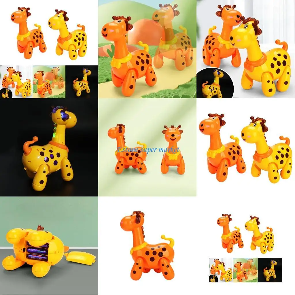 

090B Electric Giraffe Head Nodding Toy with Lights New Year Christmas Gift for Kids