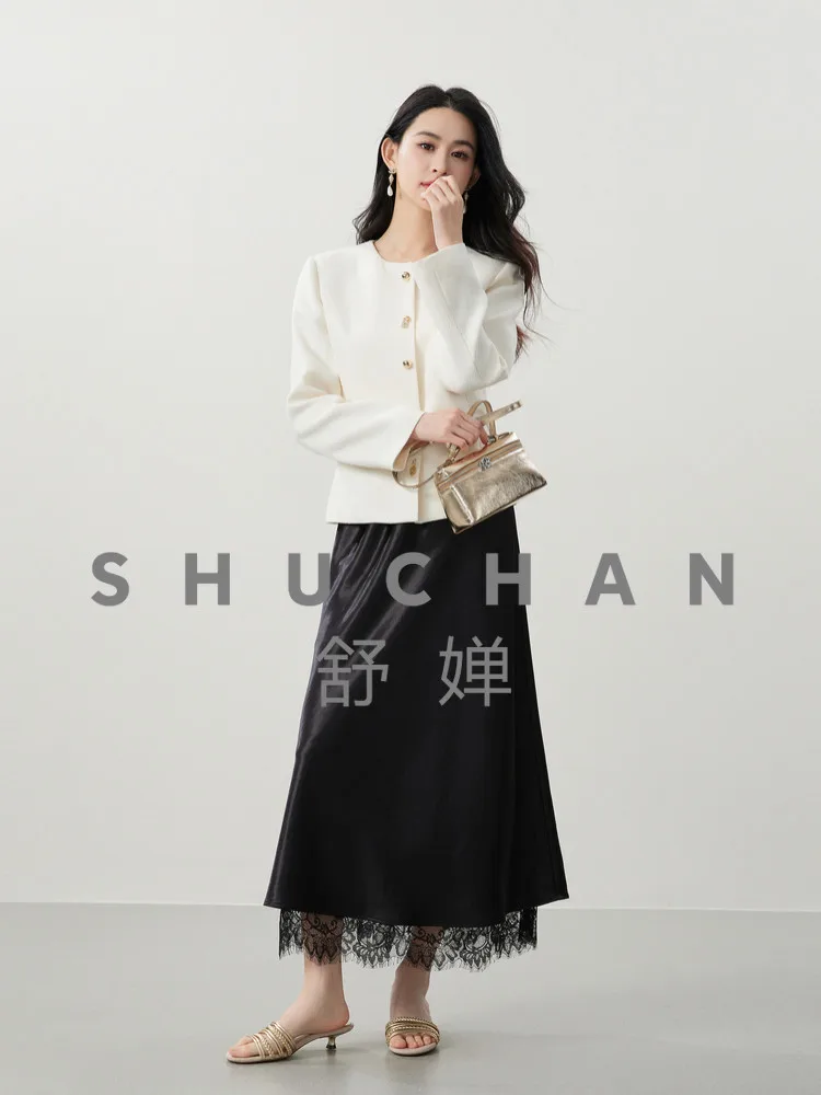 

White Jacket Newcomer Syle in He Workplace, Immeiae Cu Waist Exure Small Fragran Short Coat 26 Spring New