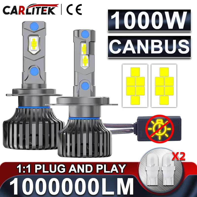 1000W H7 H11 Led Canbus Car Headlight Bulbs H4 H1 Led Lamp H9 H11 HB3 9005 HB4 9006 9012 Hir2 LED 6000K Fog Light 12V 24V