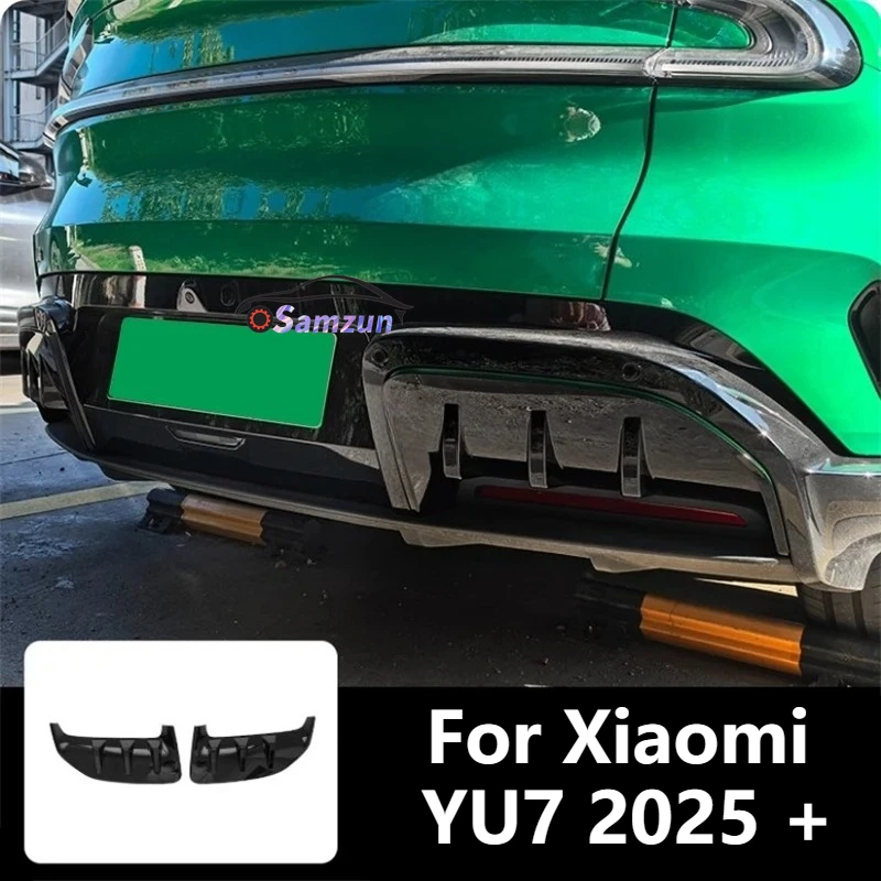 

For Xiaomi YU7 2025 + Rear Bumper Spoiler High Quality Glossy Black Fog Light Cover Lamp Feame Protector Decoration Accessories