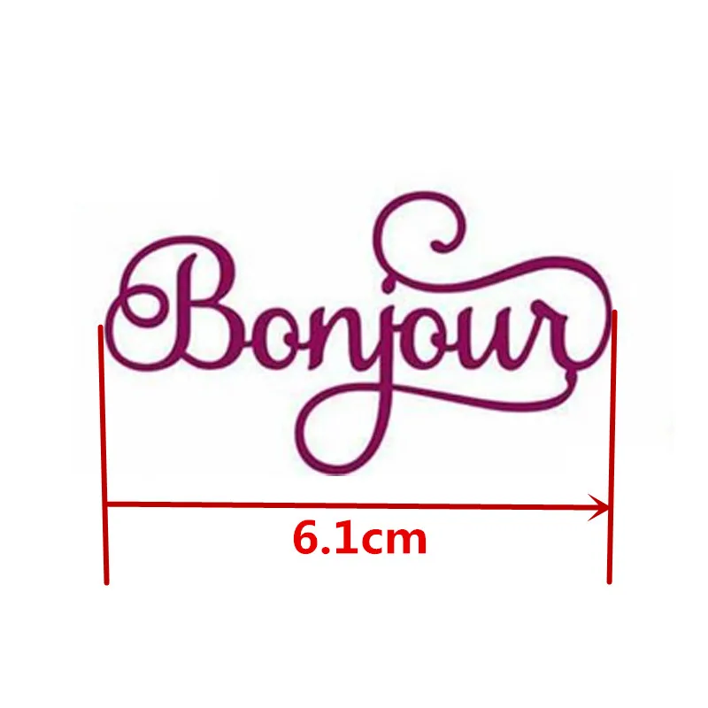 Cursive French Warm Wishes Merci Beaucoup Words Metal Cutting Dies Mould Knife DIY Scrapbooking Greeting Card Making Template
