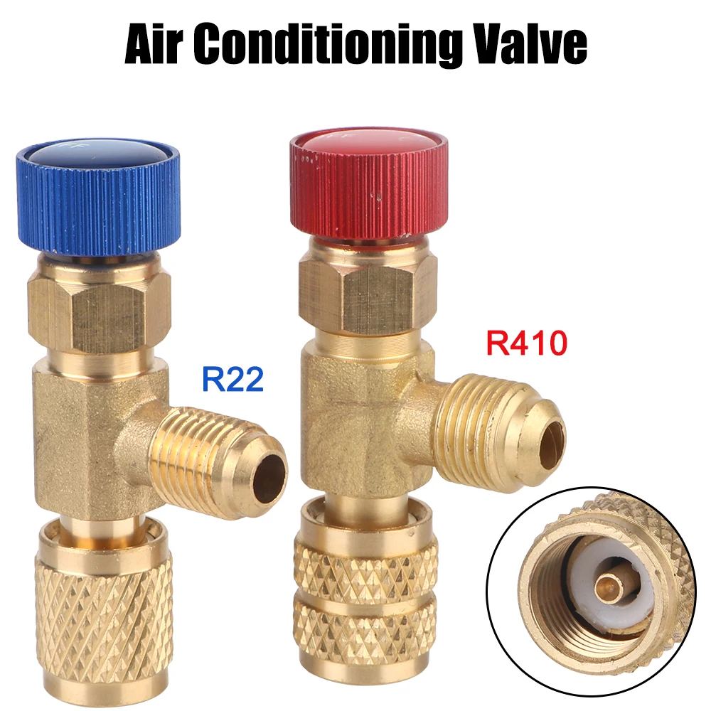 

1pc R22 R410 AC Valve Air Conditioning Refrigerant Valve Air Conditioning Repair and Fluoride Safety Adapter 1/4 " Filler Joint