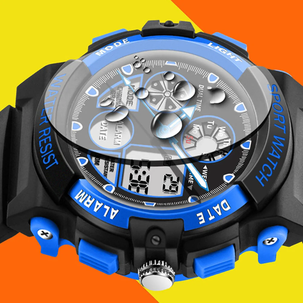 Digital Watch 30m Waterproof LED Alarm Calendar Stopwatch Wristwatch for Black Blue Watch