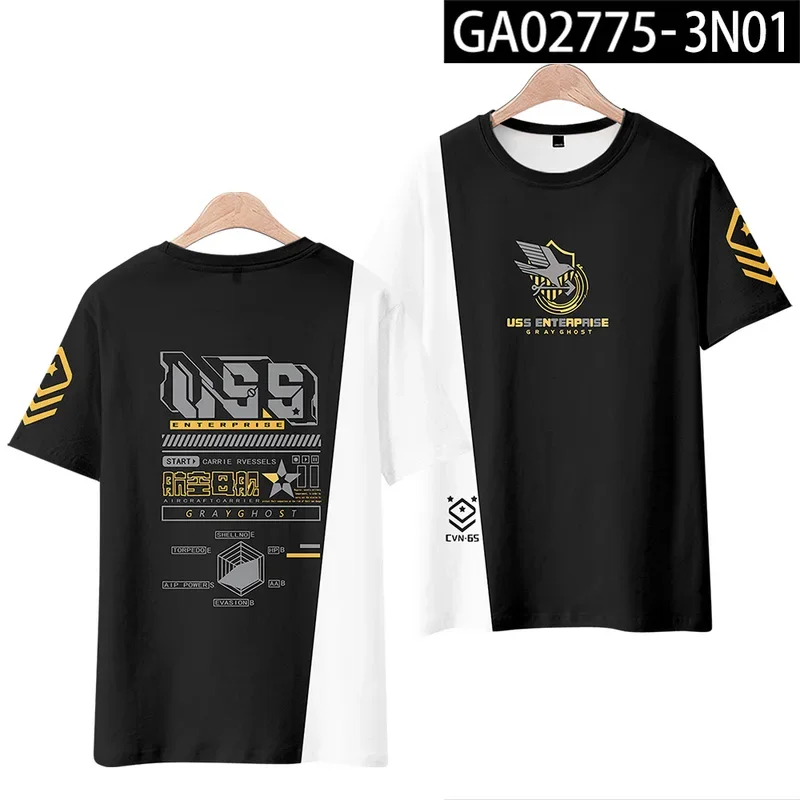 Game Azur Lane 3D T Shirt pour hommes et femmes, Harajuku, T-shirt à manches courtes, Économie graphiques drôles, Vêtements Anime, Costume Cosplay, Garçons et filles