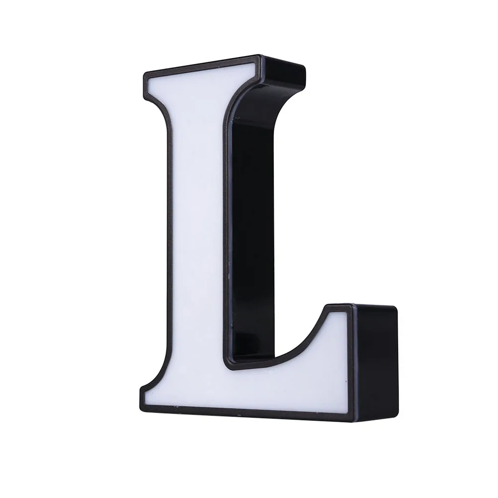 أضواء الحروف LED الأبجدية على شكل حرف L ضوء ليلي لغرفة النوم وحفلات الزفاف ديكور أبيض بدون بطاريات متضمنة صديقة للبيئة #1