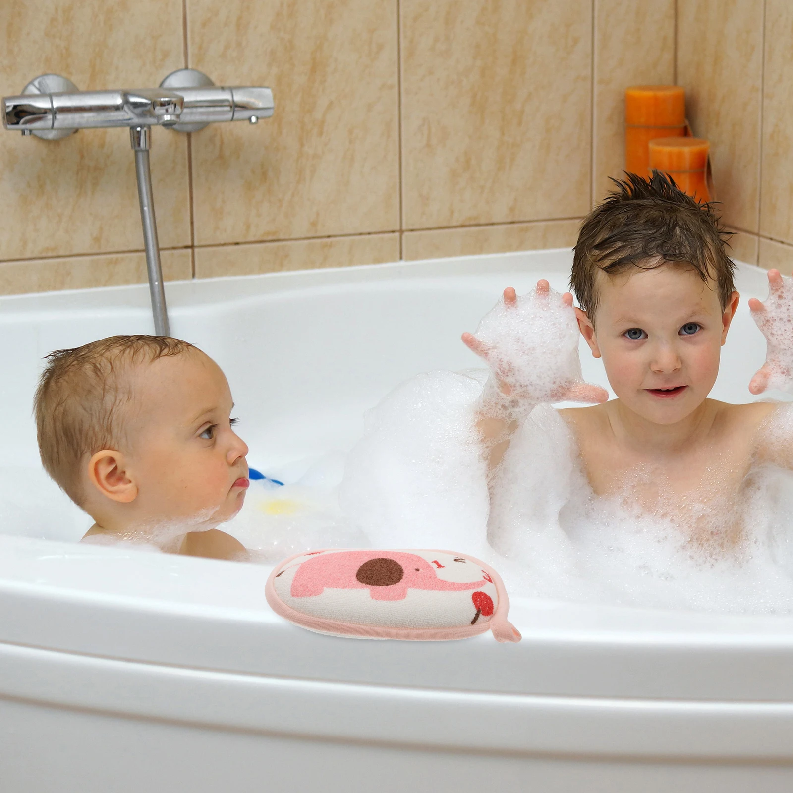 مجموعة إسفنجة استحمام للأطفال مكونة من 3 قطع، إسفنجة استحمام ممتازة للأطفال لتنظيف سلس، أداة استحمام وتقشير مستلزمات الأطفال #6