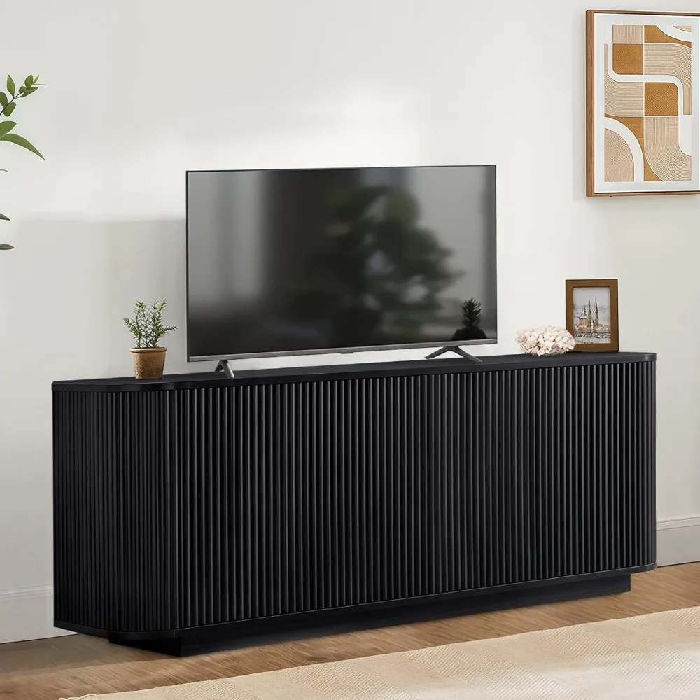 

64 Fluted TV Stand for TVs up to 74 Inch, Modern Entertainment Center TV Console Media Console Credenza Table with Adjustable Sh
