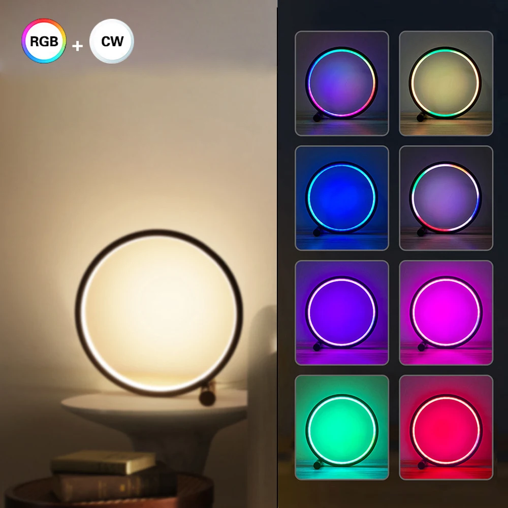 15/25cm LED Table Lamp Smart App Control RGB Round Night Light Wireless Remote Control Bedroom Decor Bedside Table Lamps