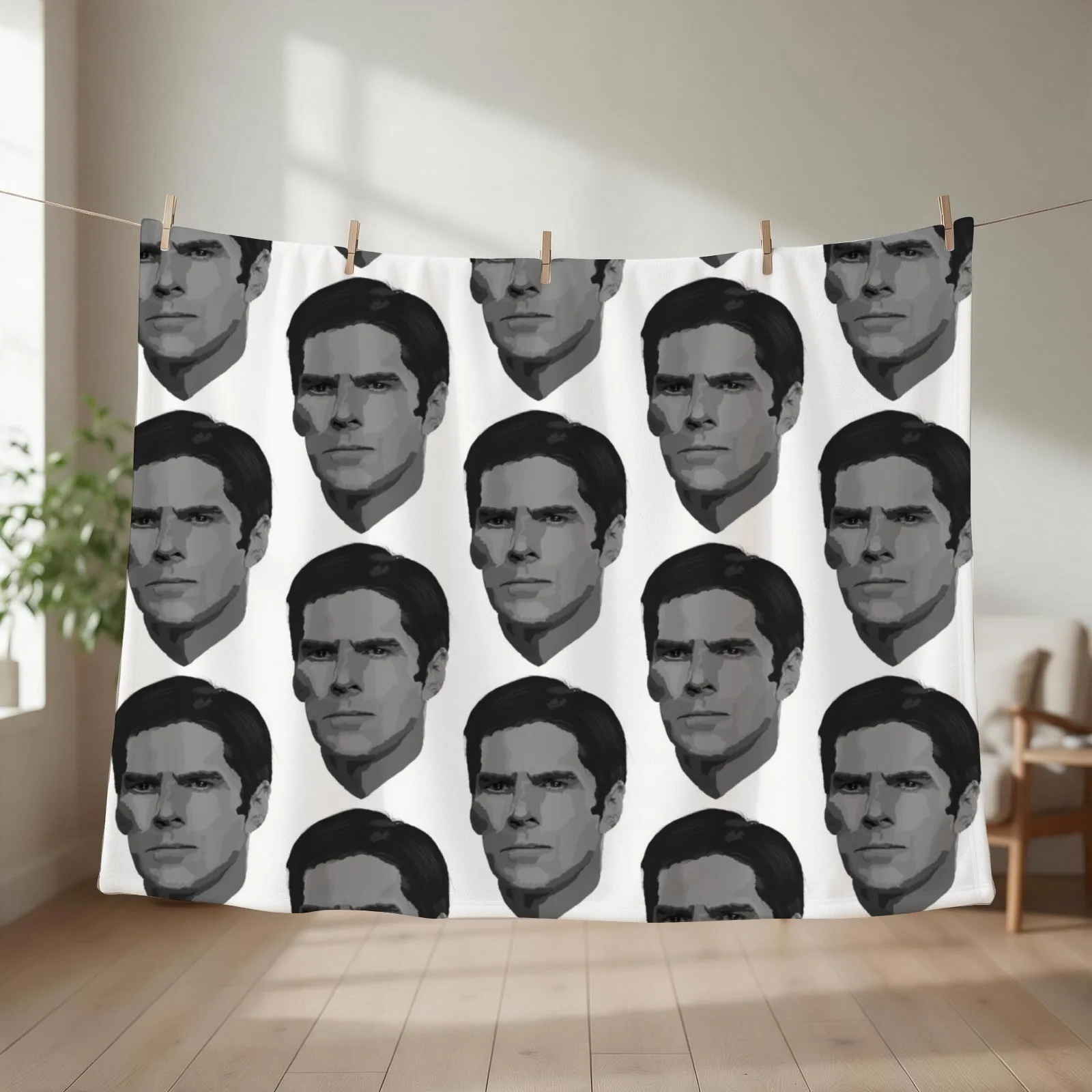 Aaron Hotchner Throw Blanket couch cozy soft plush fuzzy picnic outdoor blanket