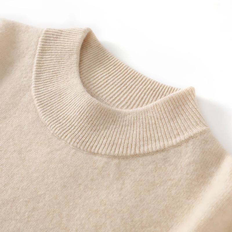 Men Knitted Half height Neck Pullover Australian Wool Sweater Thick style Long Sleeves Warmth Anti-pilling High quality Tops
