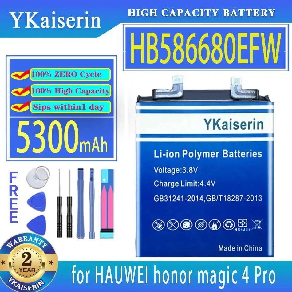 

High Performance HB586680EFW For Huawei Honor Magic 4 Pro 4Pro Magic4 Reliable Replacement Mobile Phone Battery 5300Mah