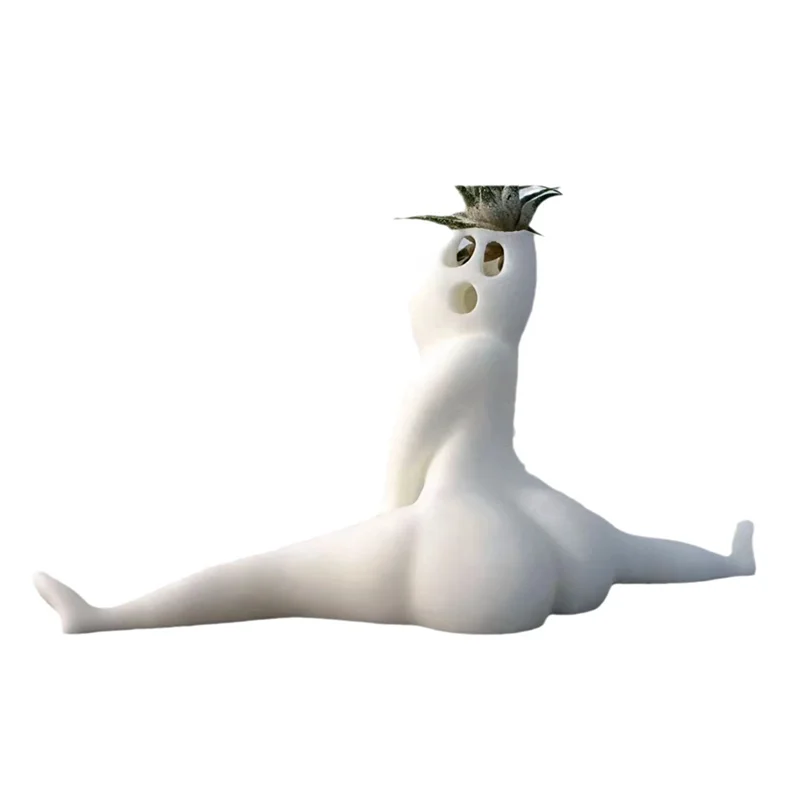 F-3C 2 pièces résine fantôme bureau Pot de fleur planteur Sculptures maison jardin bureau décor conteneur fantôme conception modèle artisanat facile à utiliser