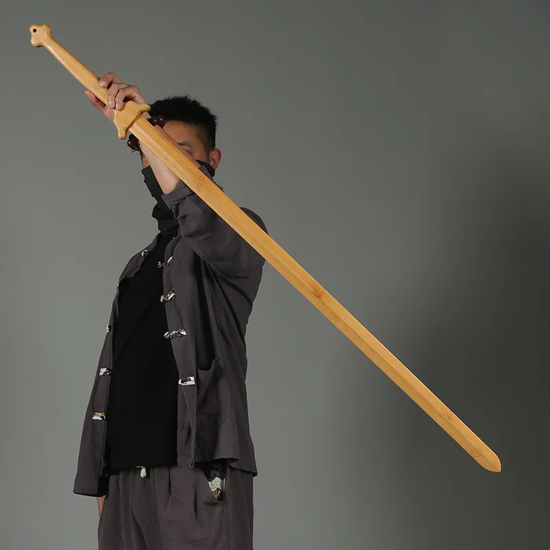

Tai Chi Sword Wooden Sword Road Solid Wooden Sword Martial Arts Training Fitness Bamboo Sword Miao Sword Performance Single and Double Hand Sword Big Sword