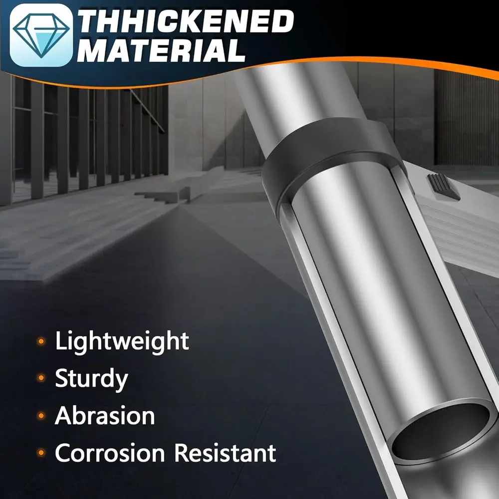 10.2FT Telescoping Ladder with Handrail, 5+5 Step Ladder, Portable Telescopic Folding Extension Ladder Heavy Duty Collapsible, L