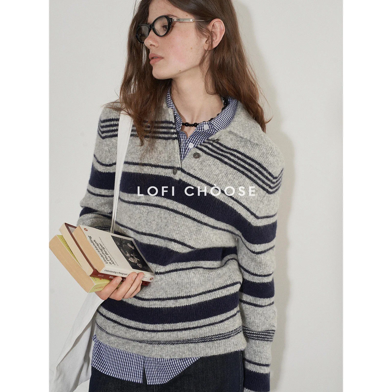 

Women Striped Base Layer 2025 Autumn New Knitting Sweater Fine Knit Fabric Loose Minimalist Women's Long Sleeve Versatile Top