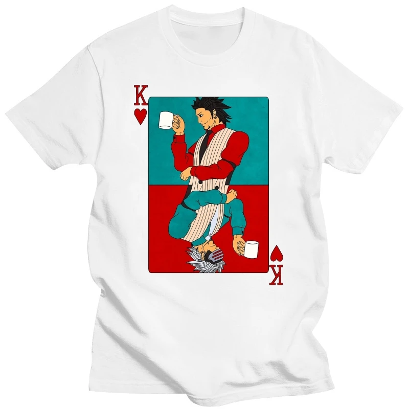 Men Phoenix Wright Ace Attorney Miles Edgeworth Games T-Shirt Tops Godot The King Of Hearts Pure Cotton Tee Harajuku TShirt