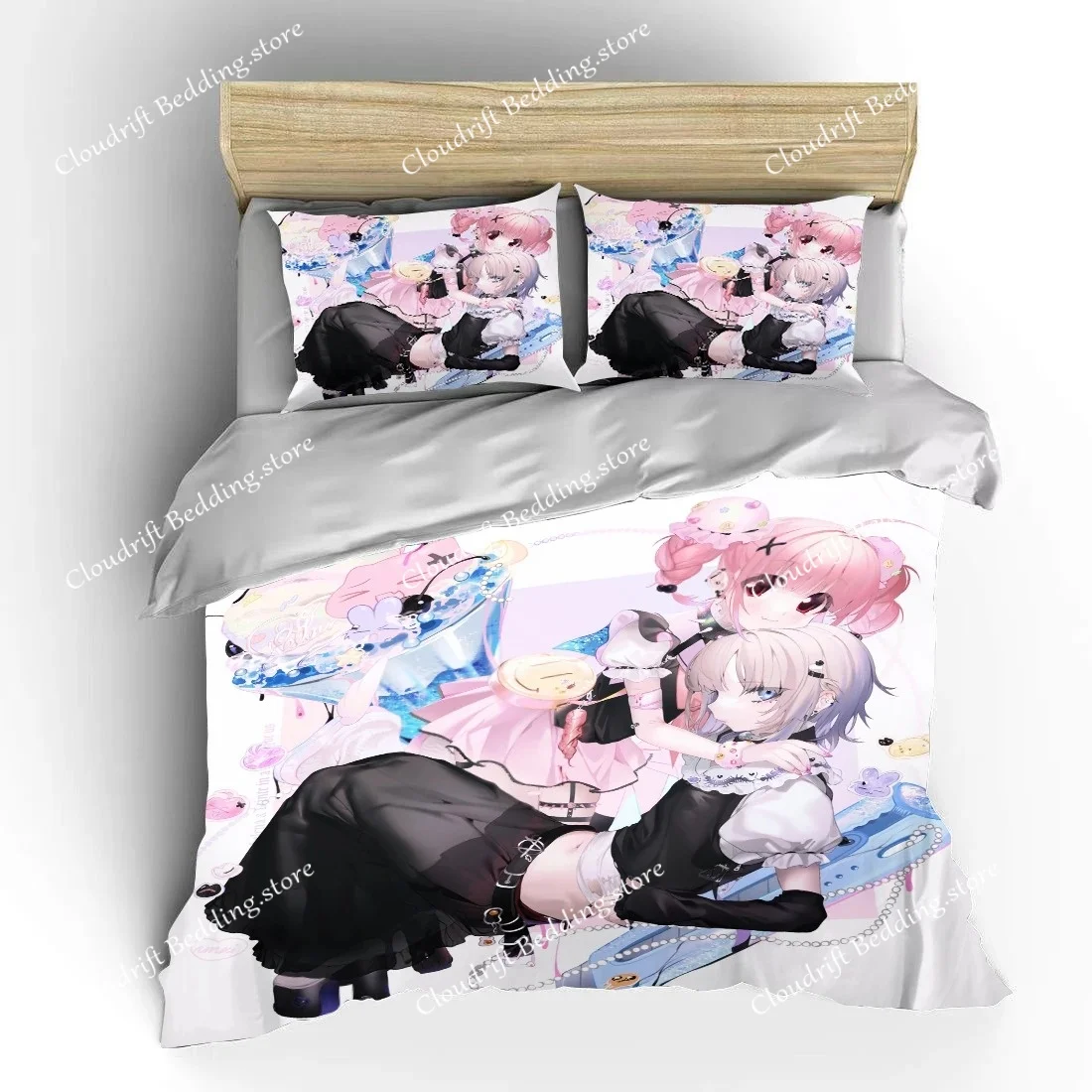 Japanese Anime Moe Double Bed Duvet Cover Bed European Bedding Sets Home Textiles Luxury Pillow Cases Bedroom Bedding Sets