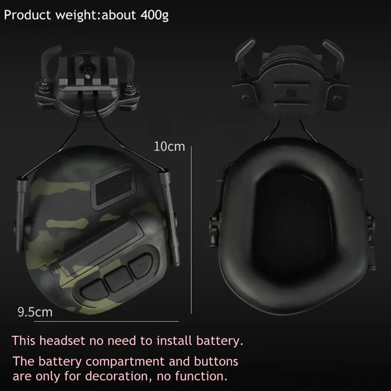 Airsoft Communication Headset Paintball CS Tactical Headsets Combat Hunting Shooting Headphone for 19-21 Mm Helmet Rails