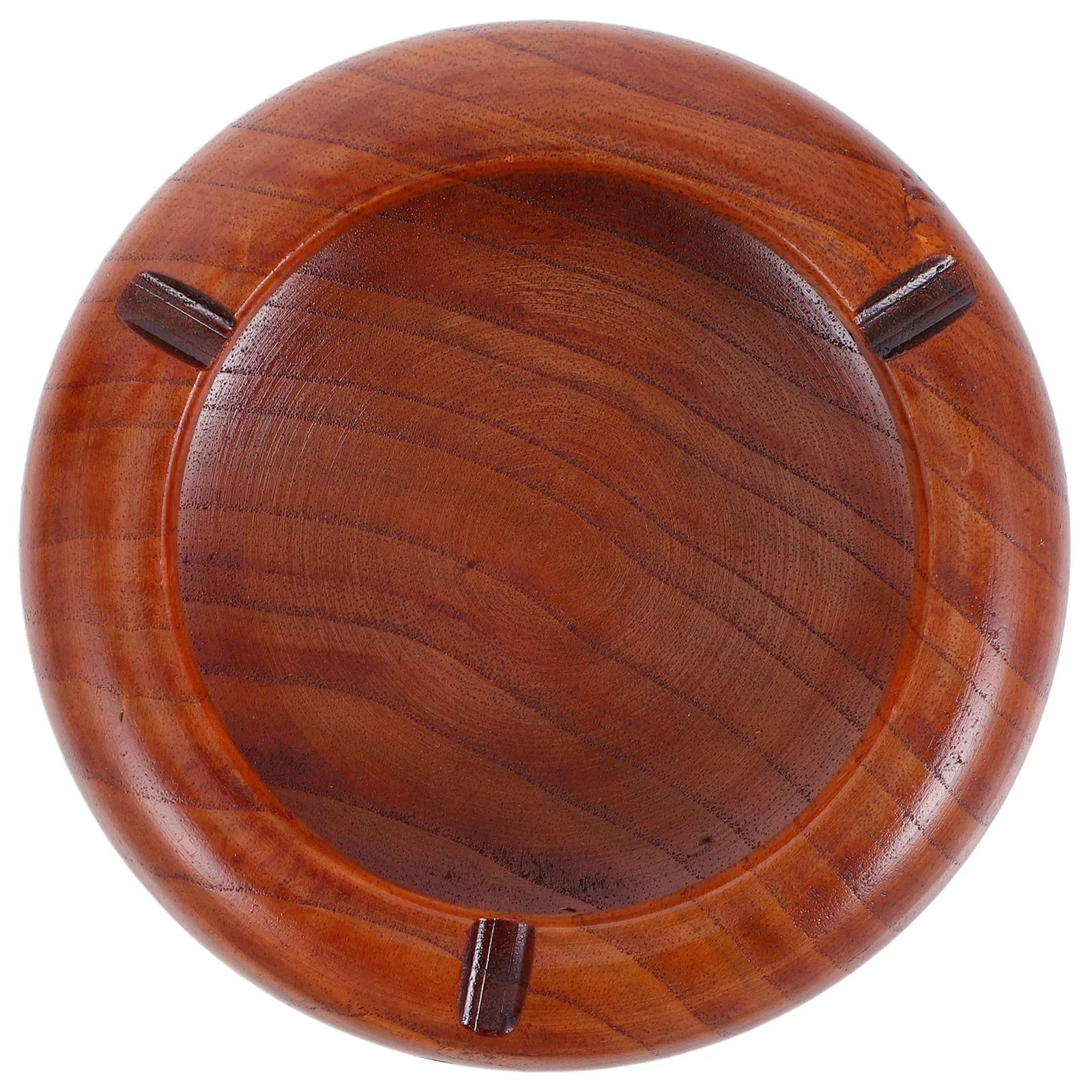 

1pc Wooden Ashtray Light Brown Compact Desktop Cigarette Holder For Home Bar Restaurant Use Smoke Ash Container