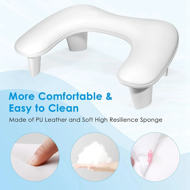 Arm Rest For Nails Tech Shaped Manicure Nail Hand Rest Pillow Cushion, Big Microfiber Nail Arm Rest Stand