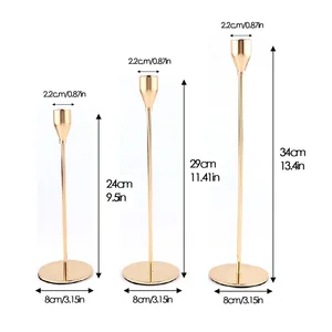 3 pcs/set Chinese style simple metal candlestick golden decoration bar wedding room living room decoration house candlestick 12 MAIN SALES CUNCHER - №7
