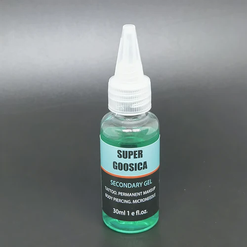 Imagen 2 del producto Nuevo tatuaje Super Goosica Gel azul Gel secundario durante maquillaje permanente Microblading Piercing ceja labio Gel auxiliar 30ml