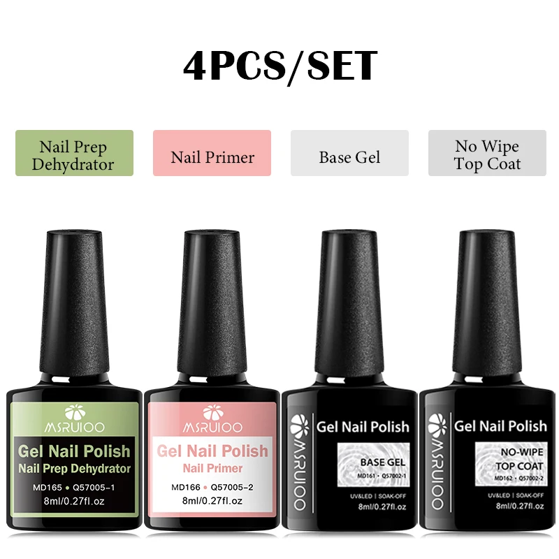8ml Acrylic No-acid Primer Nail Prep Dehydrator Nail Set With Gel Base And Top Coat Soak Off UV Gel Nail Polish Nail Supplies