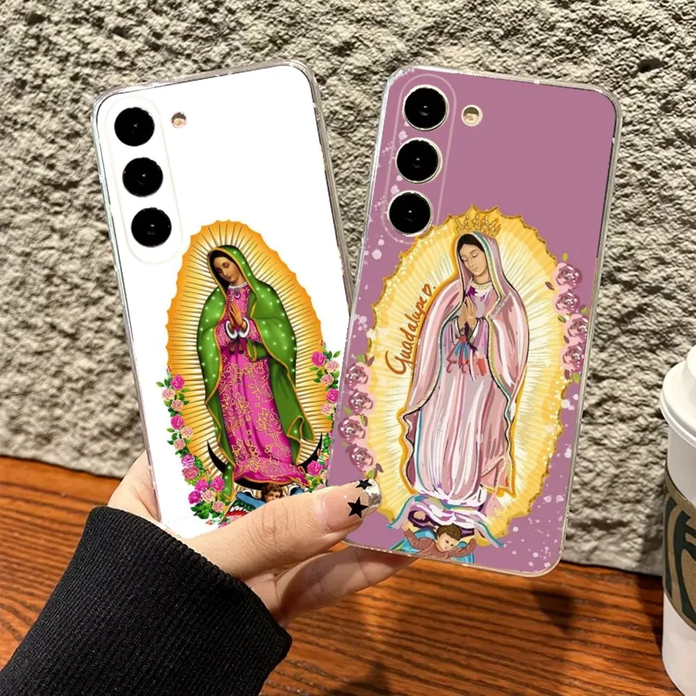 Nuestra Senora de Guadalupe  Phone Case For Samsung Galaxy A71,70,52,40,51,31,A50,21S,30S,Note20ultra Transparent soft Cover