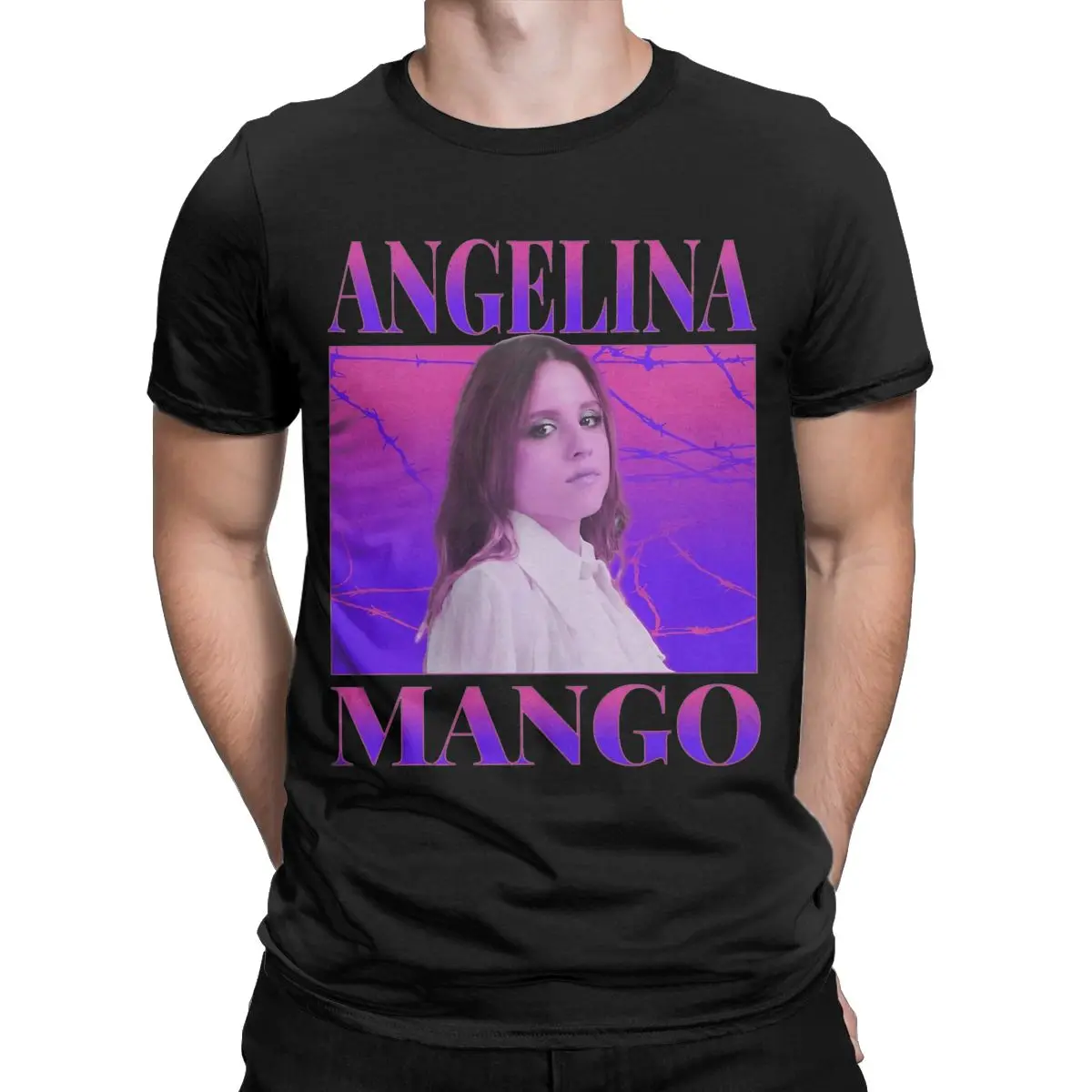 Summer Men Women 2024 Angelina Mango Singer Graphic T Shirt Outfits Vintage Pure Cotton La Noia T Shirts Tee Clothing