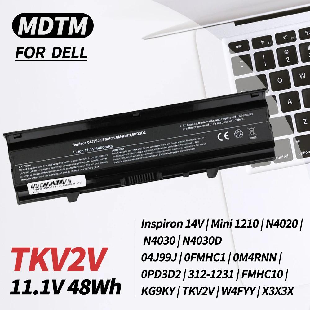 TKV2V Battery for Dell Inspiron N4030 N4020 N4030D Mini 1210 14V 04J99J 0FMHC1 0M4RNN 0PD3D2 312-1231 FMHC10 KG9KY W4FYY X3X3X