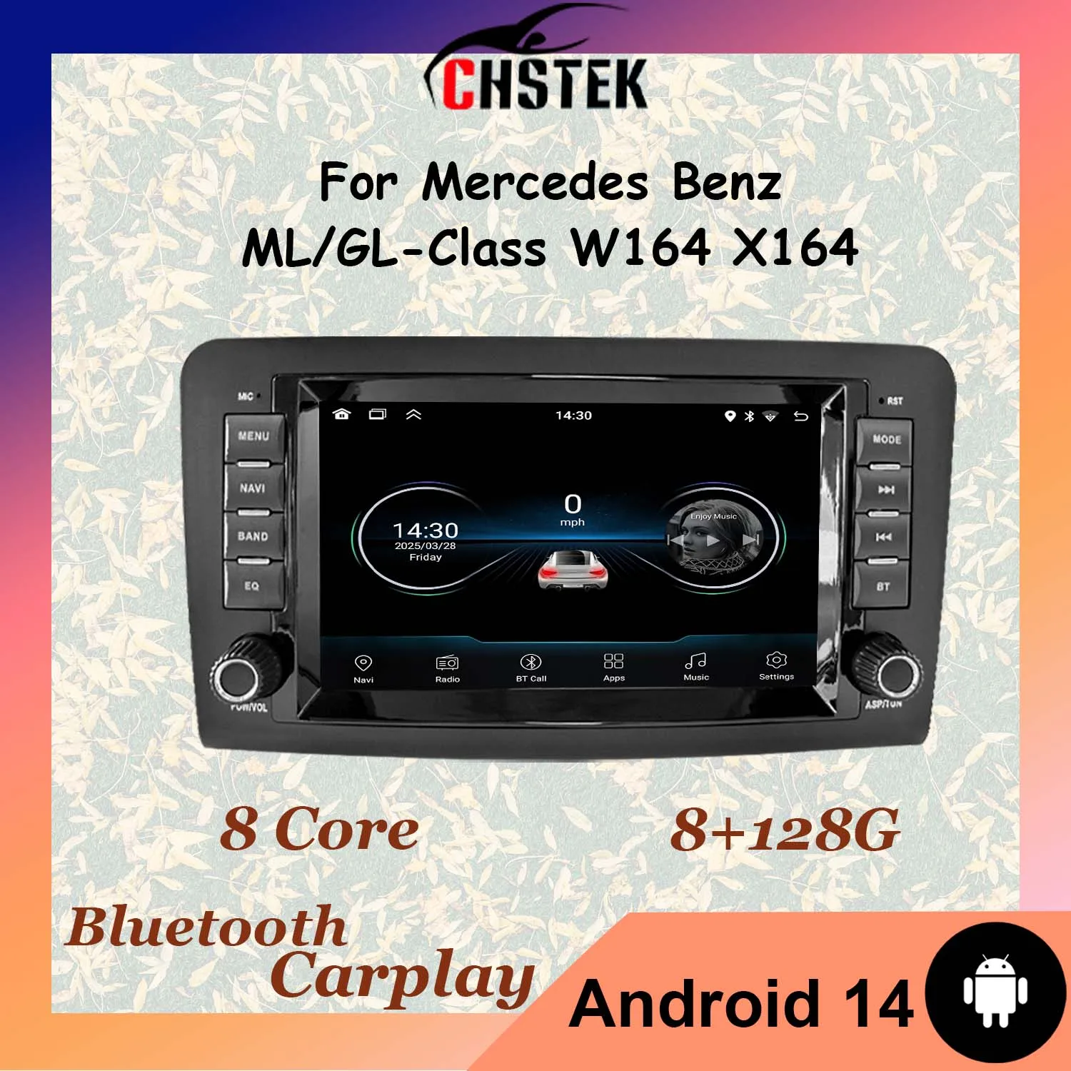 CHSTEK Car Android 14 Radio For Mercedes Benz ML-Class W164 GL-Class X164 ML350 GL350 Carplay Navigation WIFI GPS Autoradio Unit