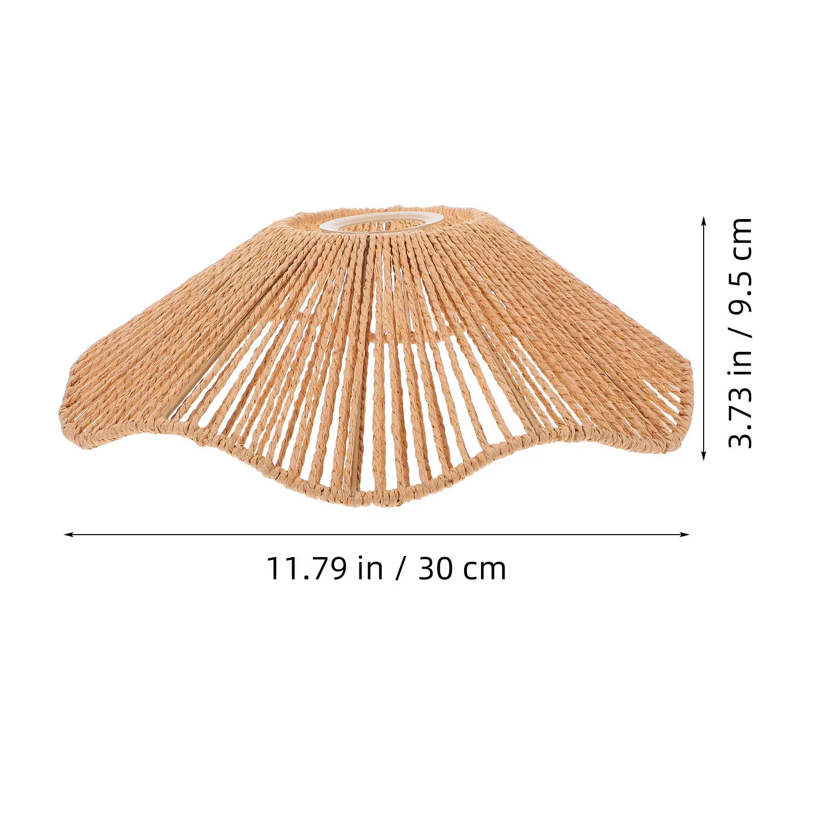 Minimalist Straw Hat Pendant Lampshade Handwoven Replacement Light Cover for Living Dining Bedroom Room Soft Lighting