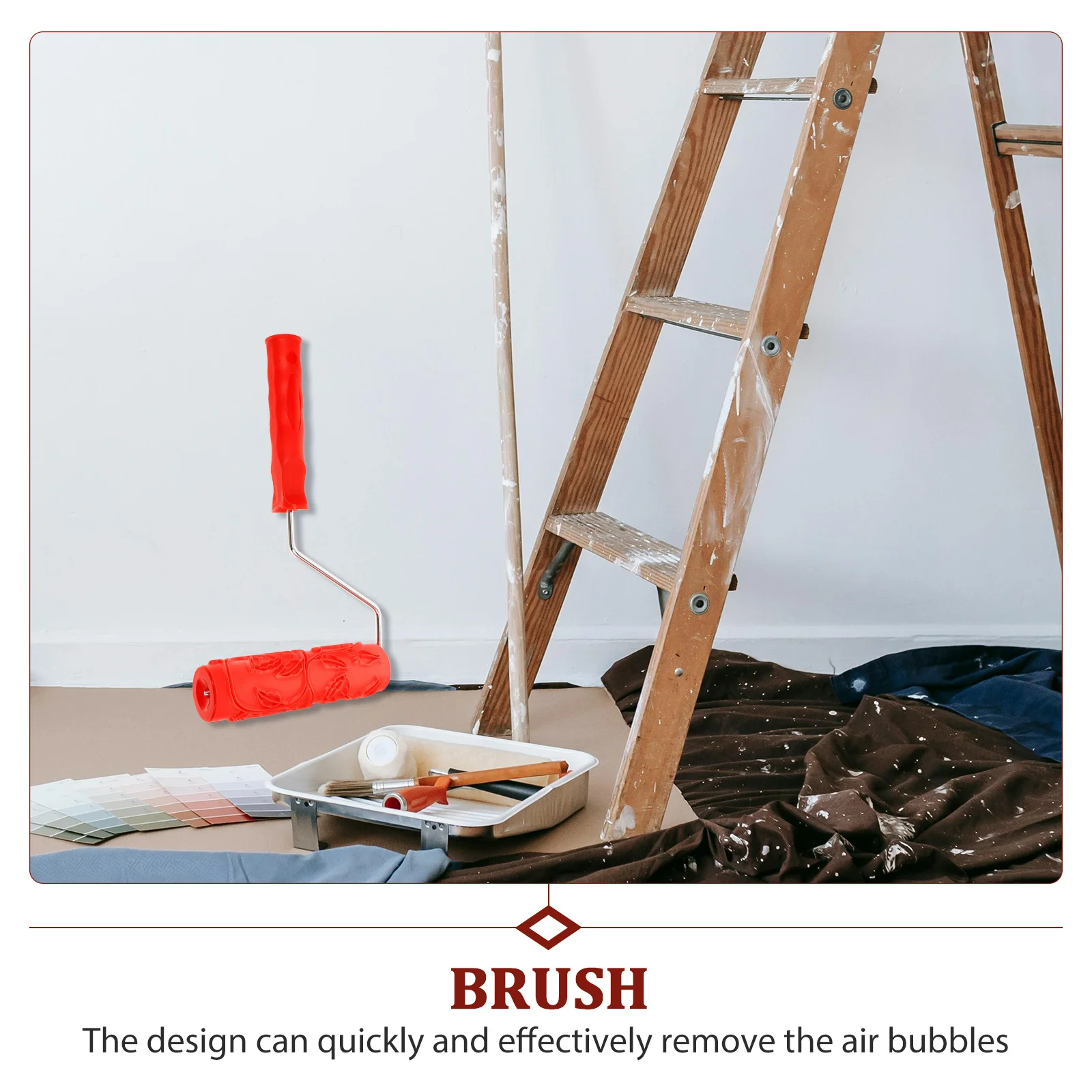 

Patterned Paint Roller Wall Decoration Painting Tool with Embossing Texture for DIY Drywall Repair Rubber Roller Applicator