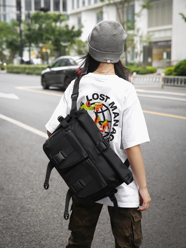 

Faionable Men's Crossbody Bag Waterproof Large Capaci Cuter Bag Commuter Bicycle Travel Leisure Single oulder Bag