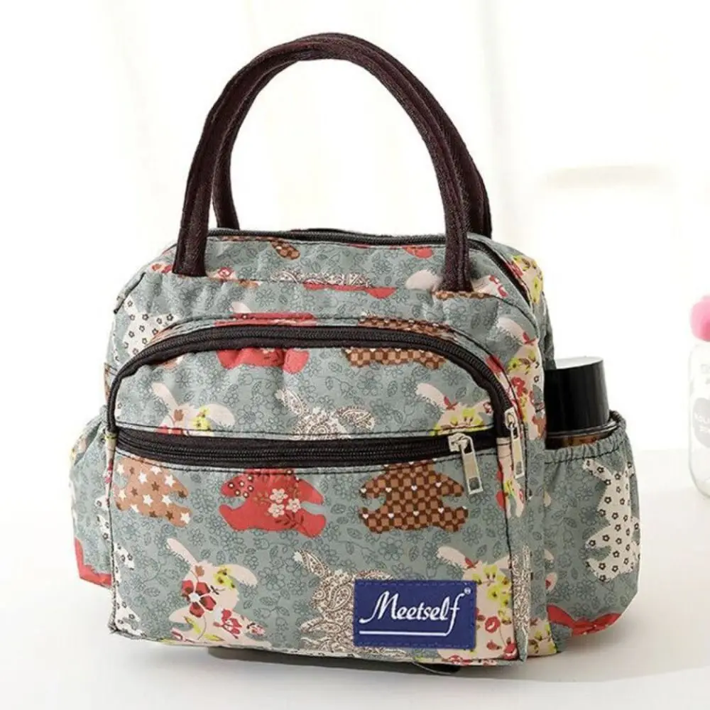 

Printing Canvas Handbag Stylish Waterproof High Capacity Lunch Bag Oxford Cloth Thickened Mummy Bag Food Lunch Box