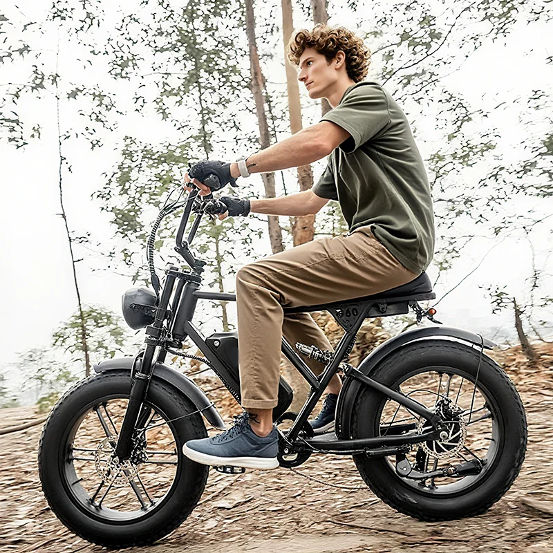 미국산 1000W 시티 전기자전거 48V15H 배터리 팻 타이어 전기자전거 26인치 타이어 통근용 전기자전거 오프로드 전기자전거