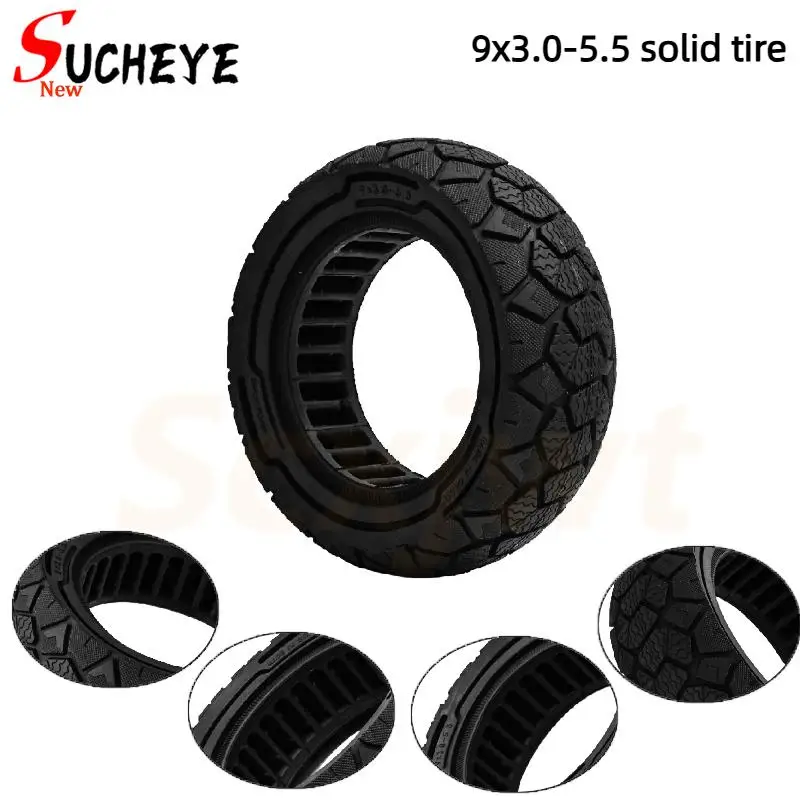 

Explosion-Proof Solid Tire 9*3.0-5.5 for Kukirin G2 Pro Scooter-Anti-Slip Off-Road Rubber Tyre No Inflation Needed