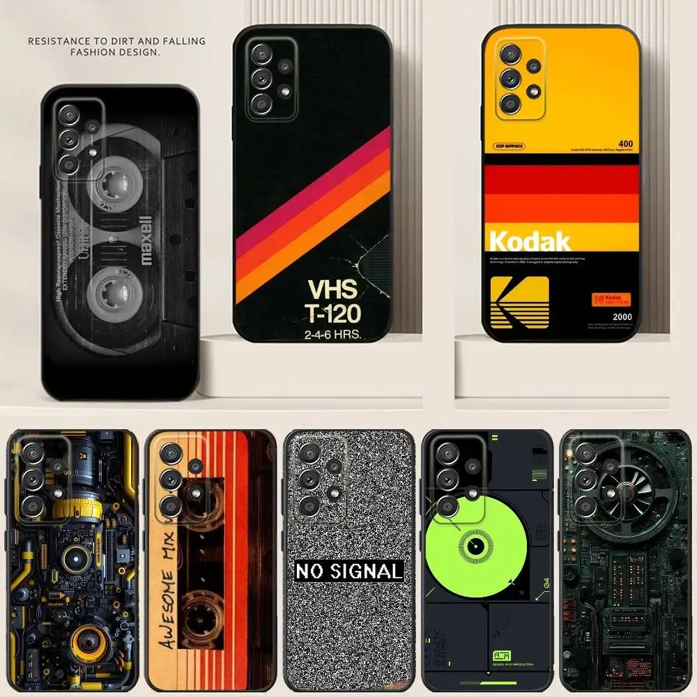 

Retro VHS Video Tape Phone Case For Samsung S24,21,22,23,30,Ultra,20,Plus,Note,10,9,5G Black soft silicone case